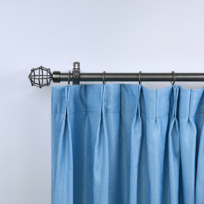 Adjustable Length Curtain Rod Finials Decoration Wall Mount Single Double Curtain Pole Accessories